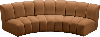 Calvin Saddle Velvet 3pc. Modular Sectional