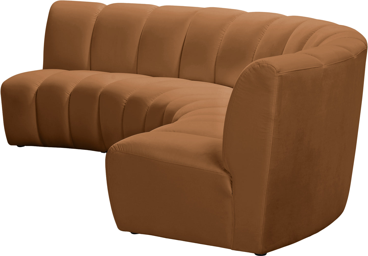 calvin saddle velvet 3pc. modular sectional