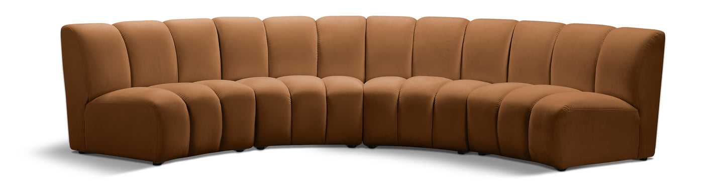 calvin saddle velvet 4pc. modular sectional