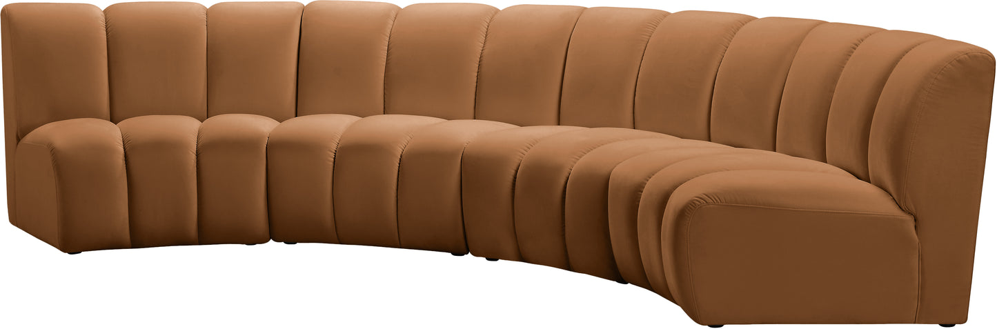 calvin saddle velvet 4pc. modular sectional