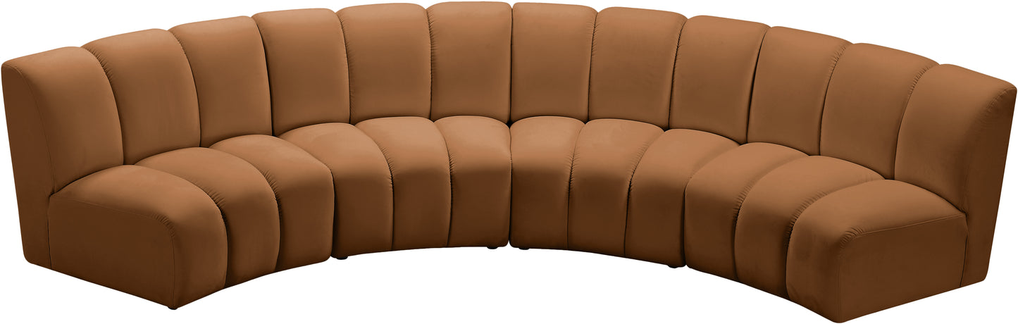 calvin saddle velvet 4pc. modular sectional