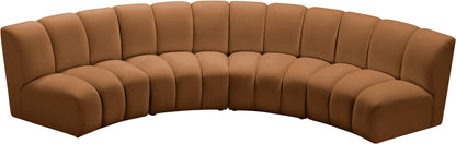 Calvin Saddle Velvet 4pc. Modular Sectional