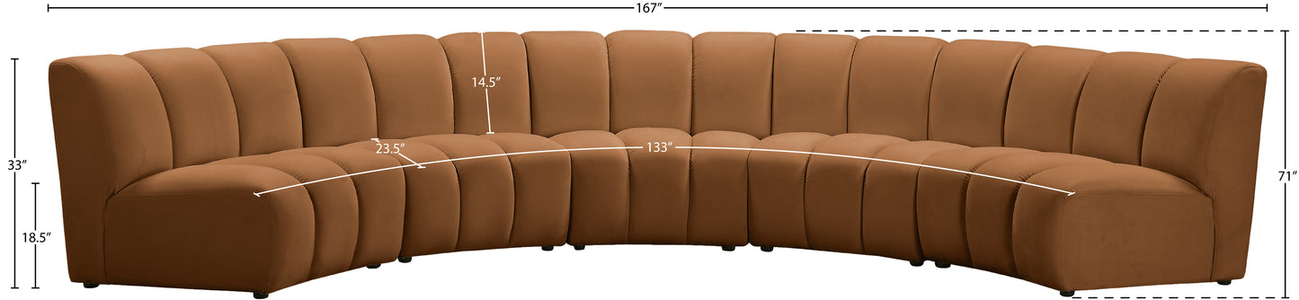 calvin saddle velvet 5pc. modular sectional