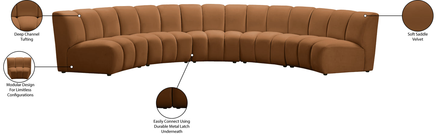 calvin saddle velvet 5pc. modular sectional