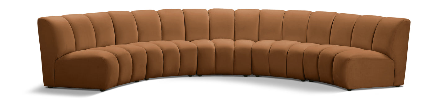 calvin saddle velvet 5pc. modular sectional