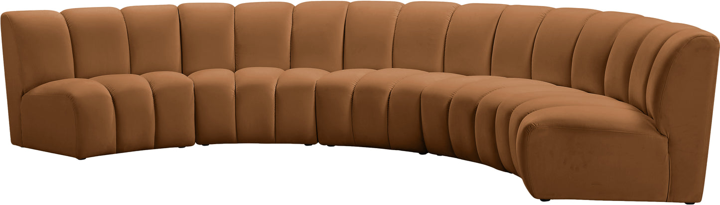 calvin saddle velvet 5pc. modular sectional