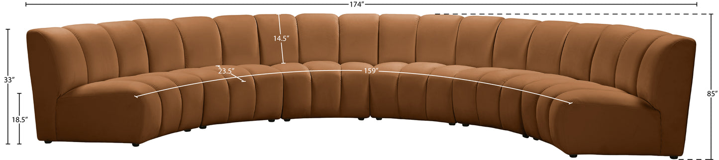 calvin saddle velvet 6pc. modular sectional