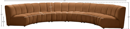 Calvin Saddle Velvet 6pc. Modular Sectional