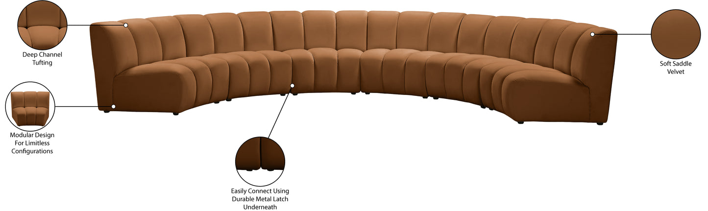 calvin saddle velvet 6pc. modular sectional