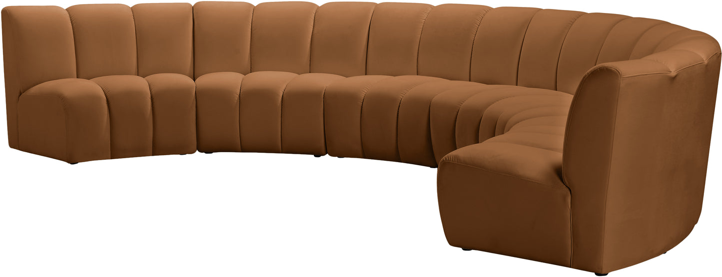 calvin saddle velvet 6pc. modular sectional