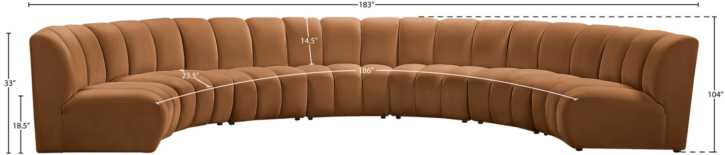 calvin saddle velvet 7pc. modular sectional