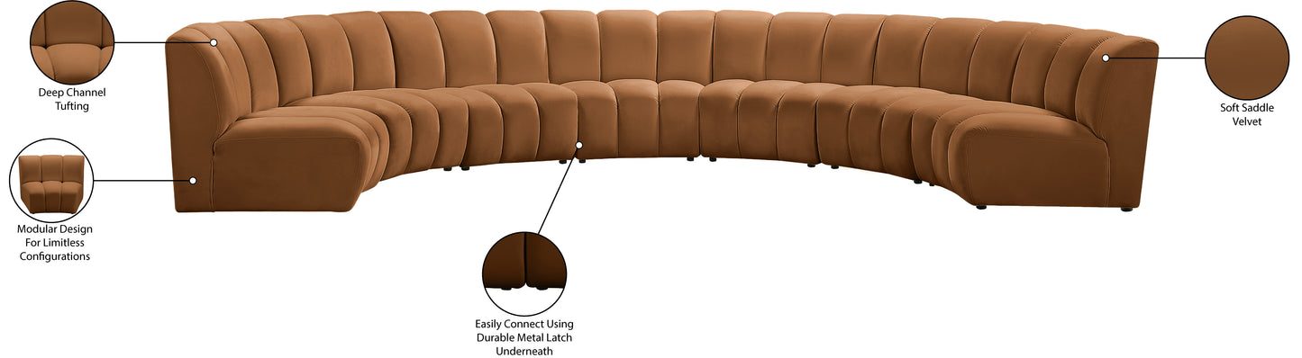 calvin saddle velvet 7pc. modular sectional