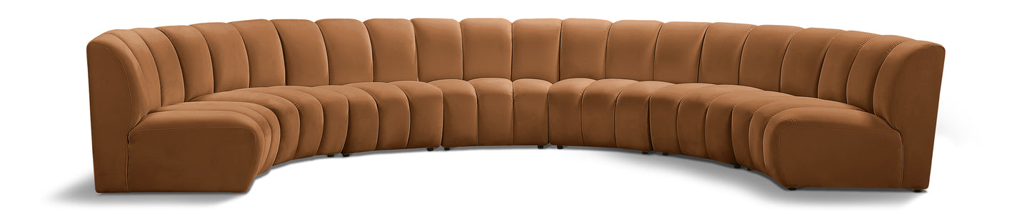 calvin saddle velvet 7pc. modular sectional