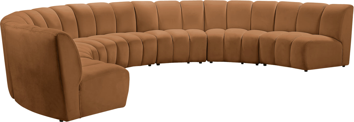 calvin saddle velvet 7pc. modular sectional