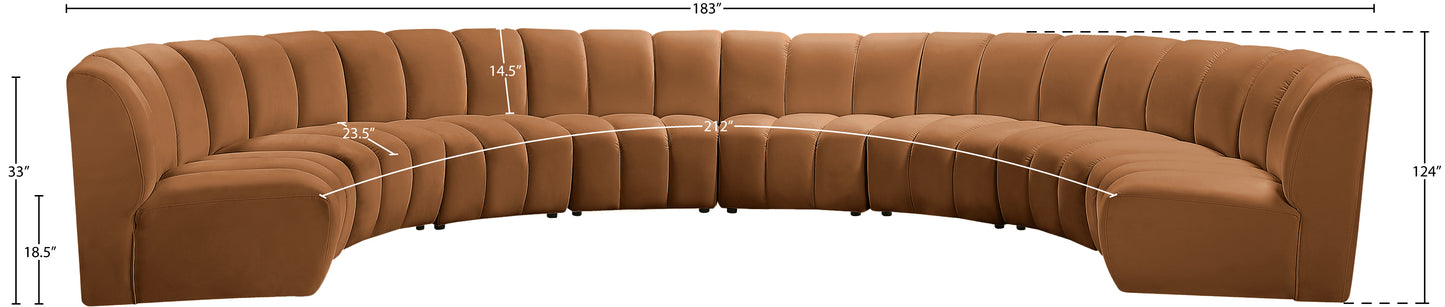 calvin saddle velvet 8pc. modular sectional