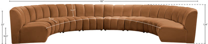 Calvin Saddle Velvet 8pc. Modular Sectional