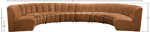 Calvin Saddle Velvet 8pc. Modular Sectional