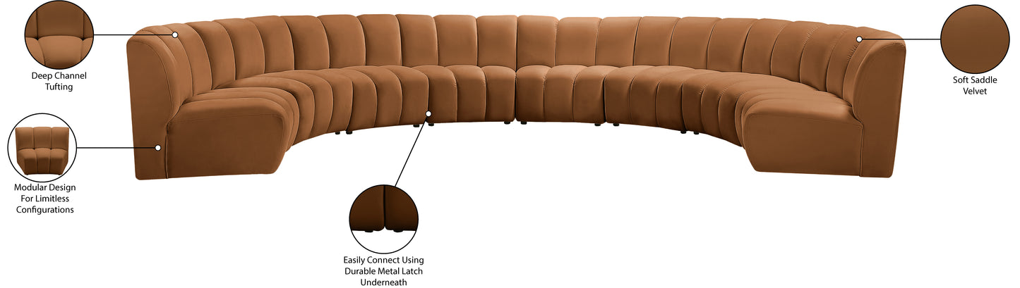 calvin saddle velvet 8pc. modular sectional