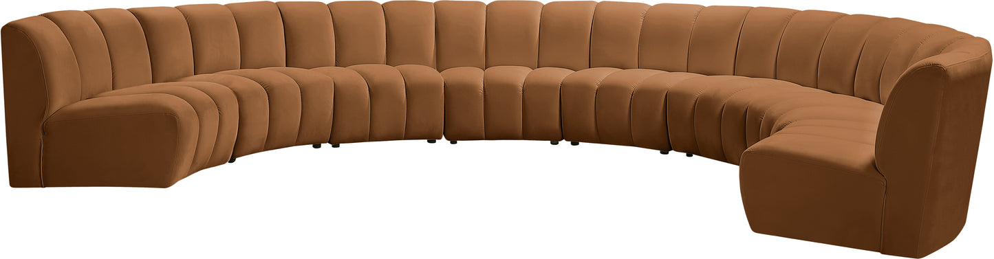 calvin saddle velvet 8pc. modular sectional