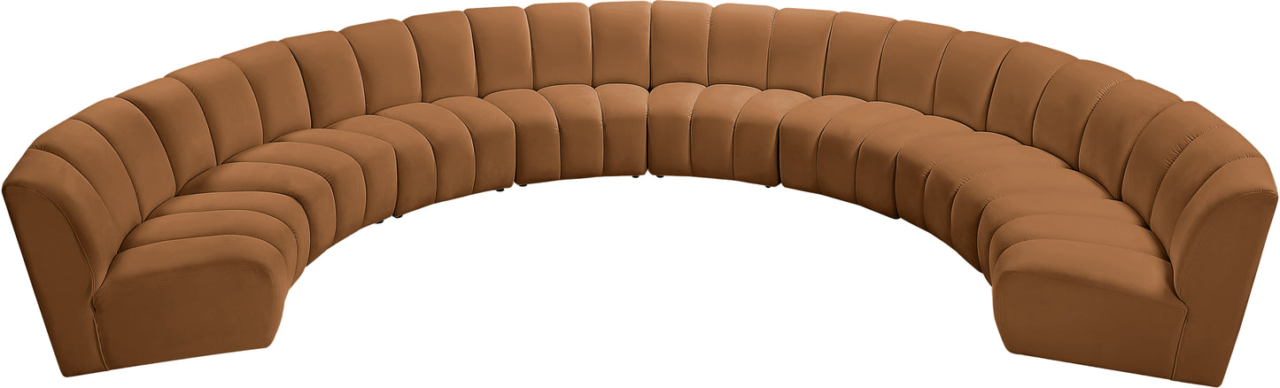 calvin saddle velvet 8pc. modular sectional