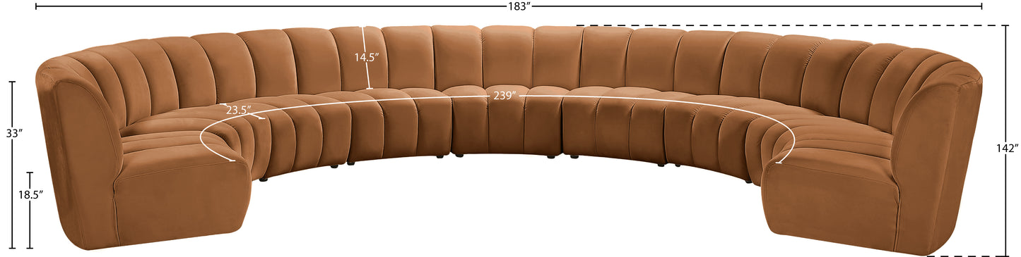 calvin saddle velvet 9pc. modular sectional