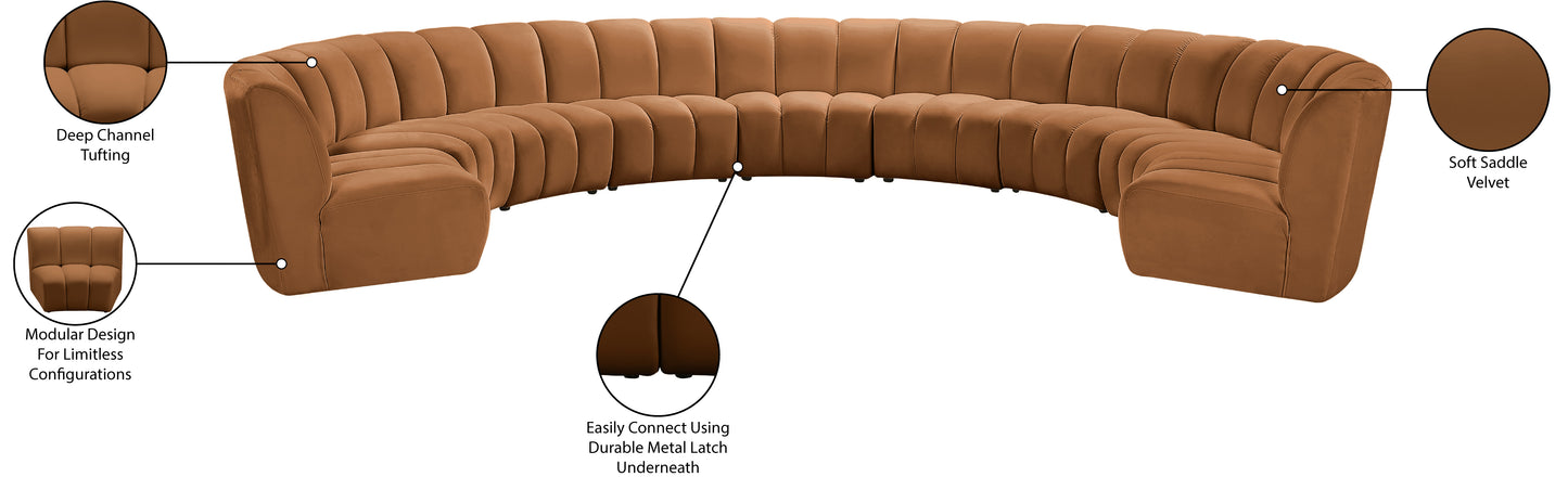 calvin saddle velvet 9pc. modular sectional