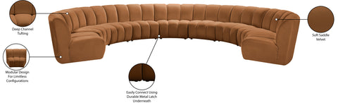 Calvin Saddle Velvet 9pc. Modular Sectional