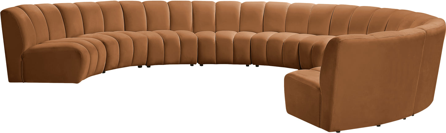 calvin saddle velvet 9pc. modular sectional