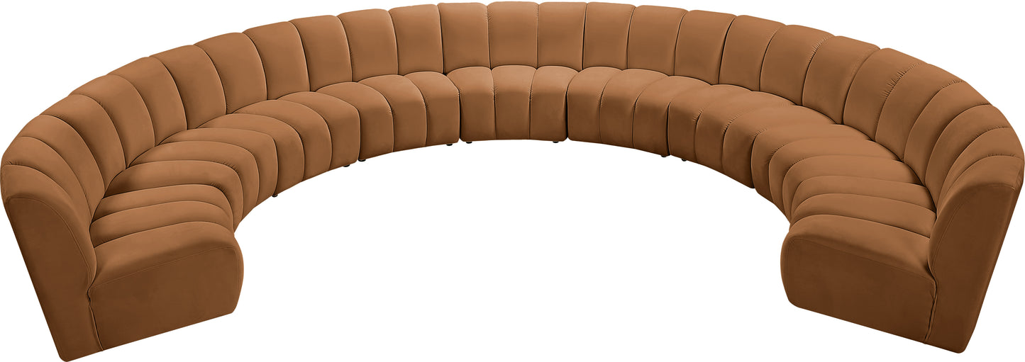 calvin saddle velvet 9pc. modular sectional