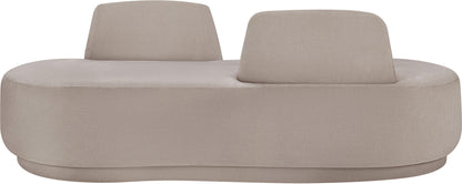 Ward Beige Chenille Fabric Chaise/Loveseat