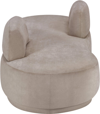 Ward Beige Chenille Fabric Chaise/Loveseat