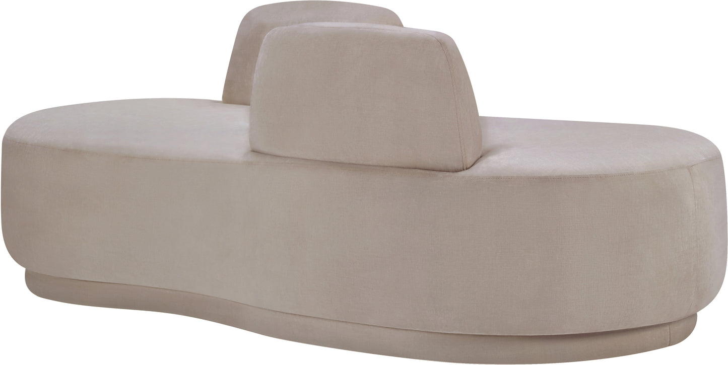 ward beige chenille fabric chaise/loveseat