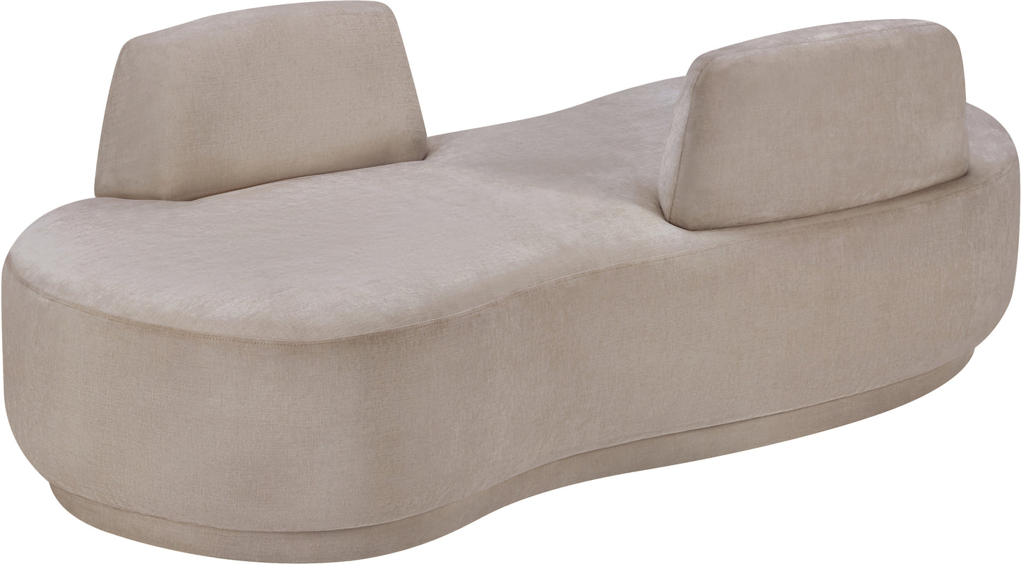 ward beige chenille fabric chaise/loveseat