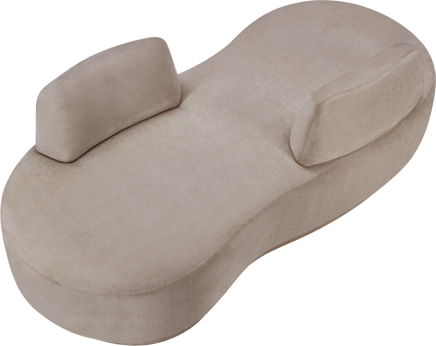 ward beige chenille fabric chaise/loveseat