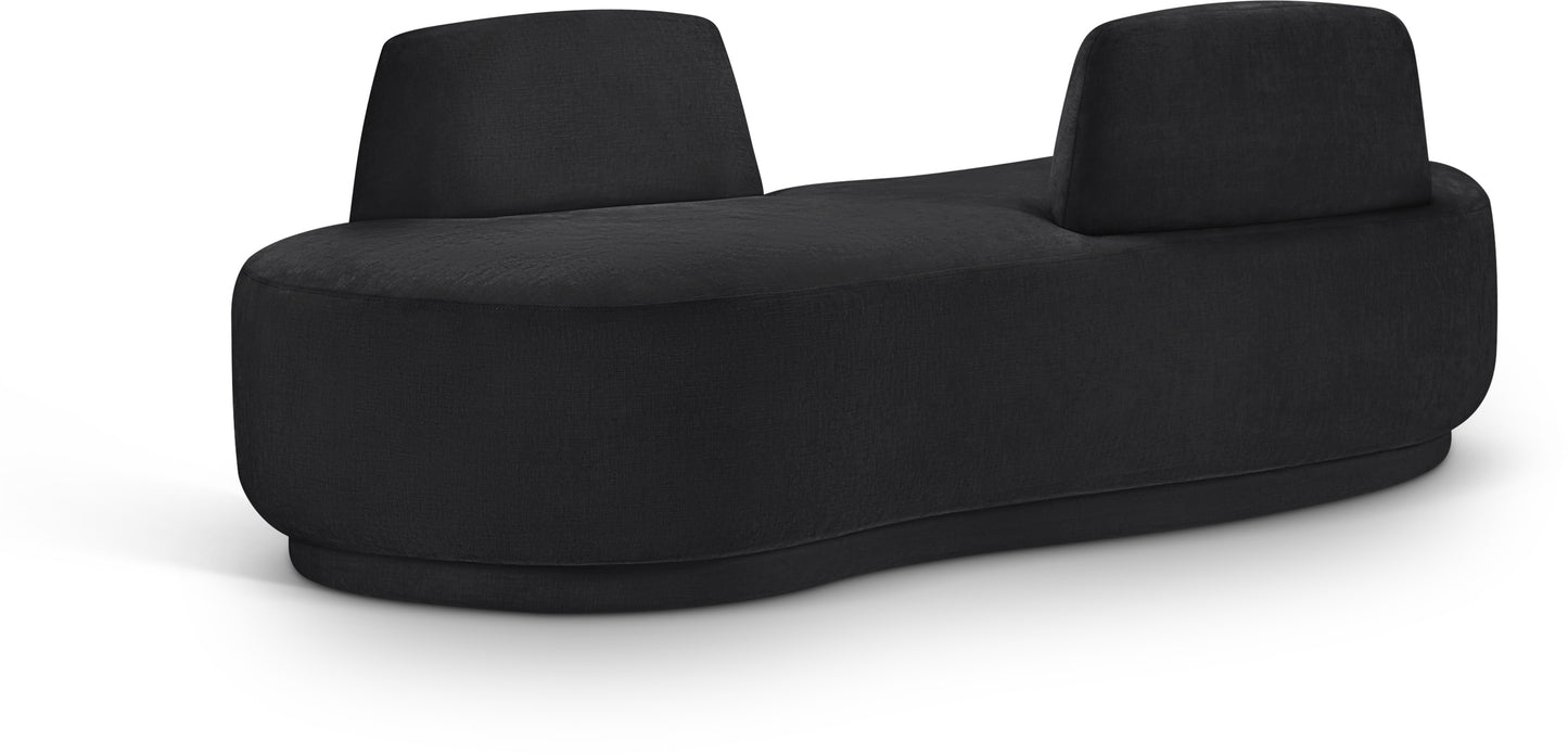 ward black chenille fabric chaise/loveseat