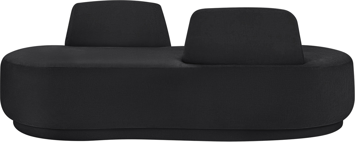 ward black chenille fabric chaise/loveseat