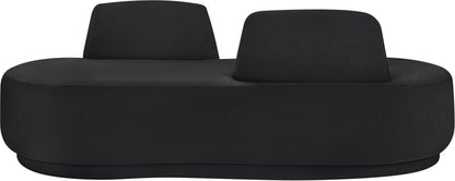 Ward Black Chenille Fabric Chaise/Loveseat