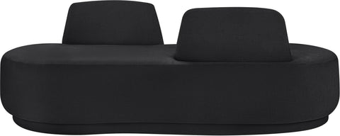 Ward Black Chenille Fabric Chaise/Loveseat