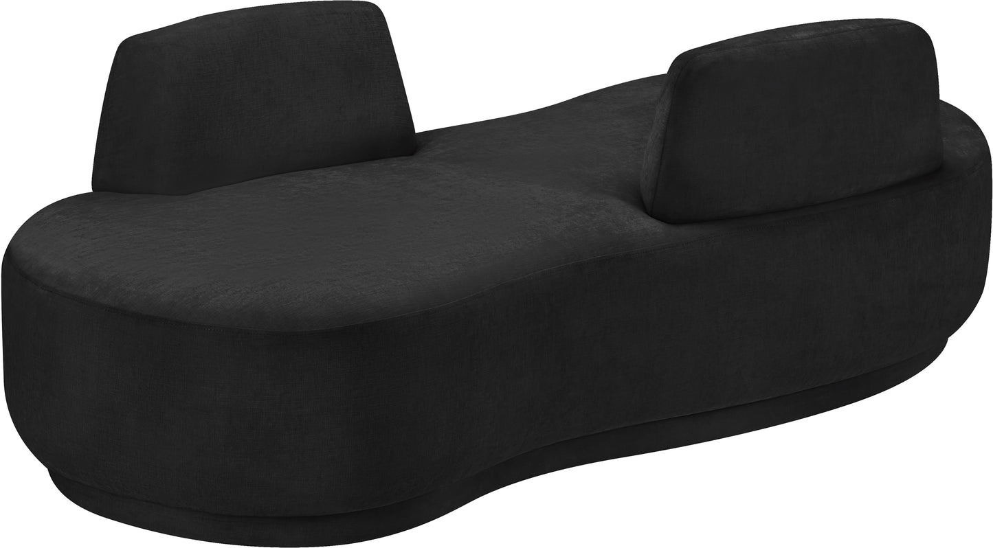 ward black chenille fabric chaise/loveseat