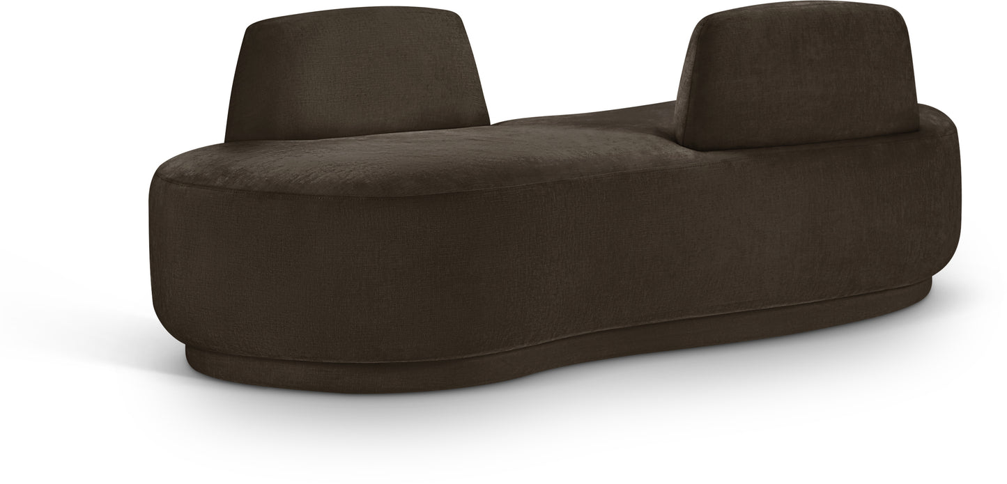 ward brown chenille fabric chaise/loveseat