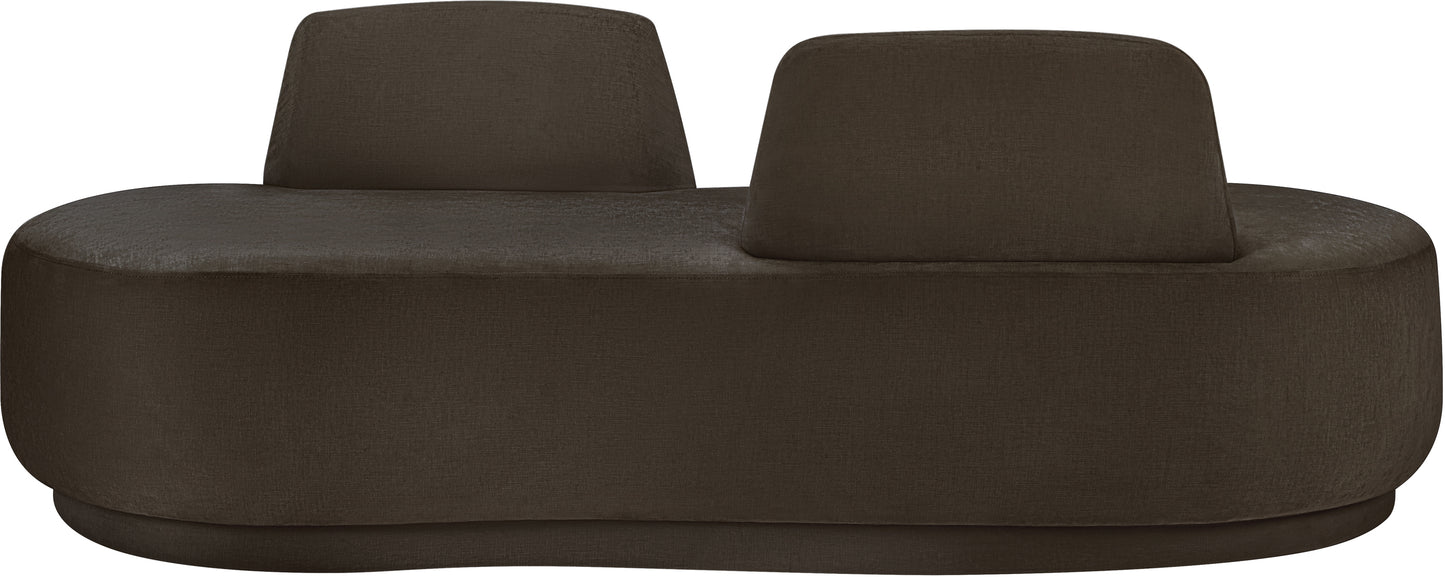 ward brown chenille fabric chaise/loveseat