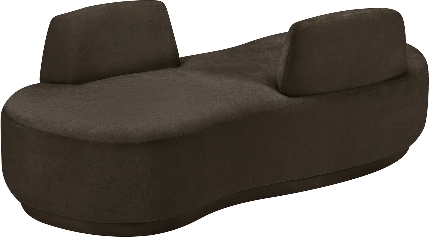 ward brown chenille fabric chaise/loveseat