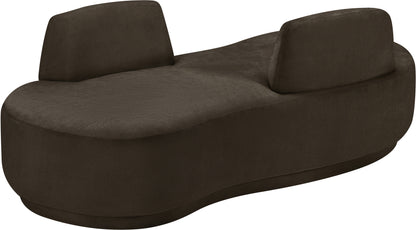 Ward Brown Chenille Fabric Chaise/Loveseat