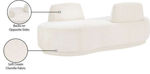 Ward Cream Chenille Fabric Chaise/Loveseat