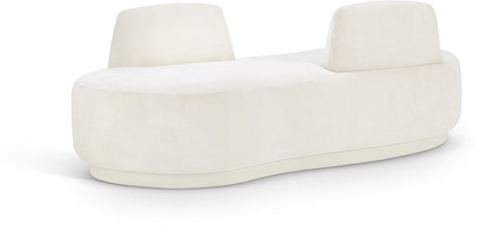 Ward Cream Chenille Fabric Chaise/Loveseat