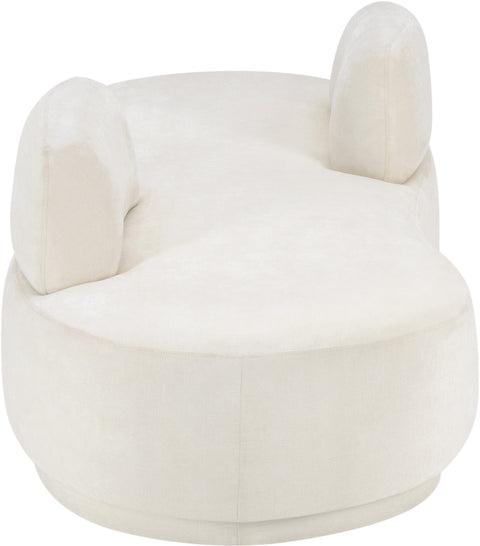 Ward Cream Chenille Fabric Chaise/Loveseat