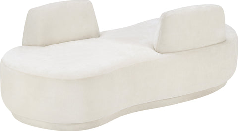 Ward Cream Chenille Fabric Chaise/Loveseat