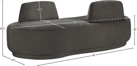 Ward Grey Chenille Fabric Chaise/Loveseat