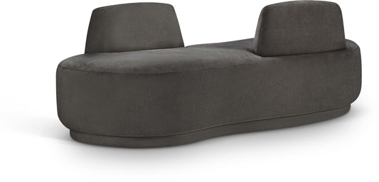 Ward Grey Chenille Fabric Chaise/Loveseat