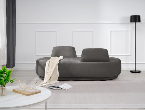 Ward Grey Chenille Fabric Chaise/Loveseat